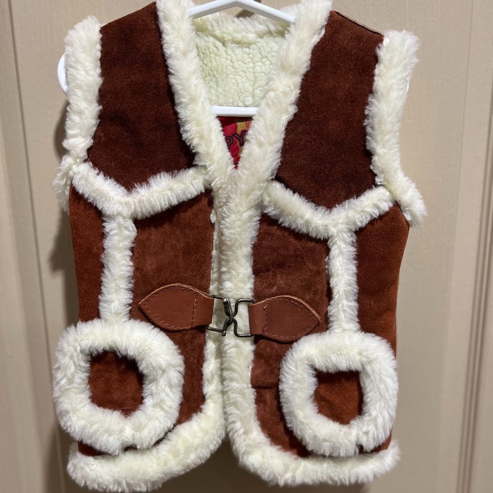 Vintage Pypsa Genuine Leather Vest Sz 4T